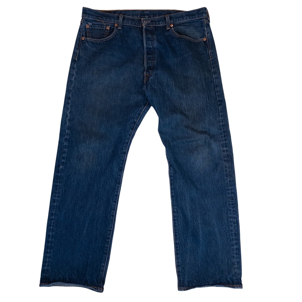 Levi's‎ 501 Original Fit Jeans Mens 38x32 Dark Indigo Blue Button Fly